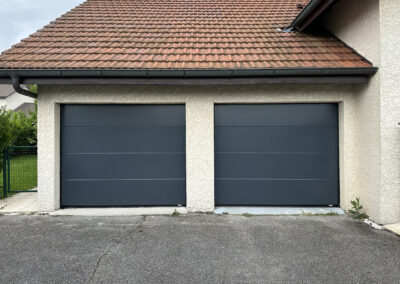 Porte de garage sectionnelle, sans rainure - lisse, anthracite