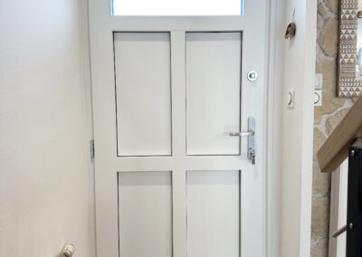 Porte Bois-Aluminium, RAL 9017, Bois de Rose 3