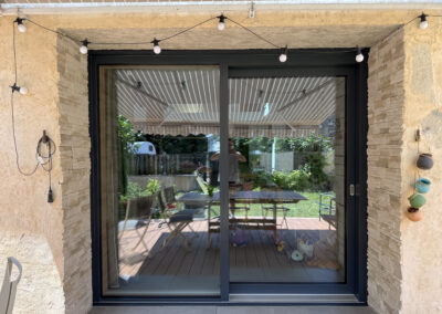 Levant coulissant Bois-Alu, RAL 7016 mat