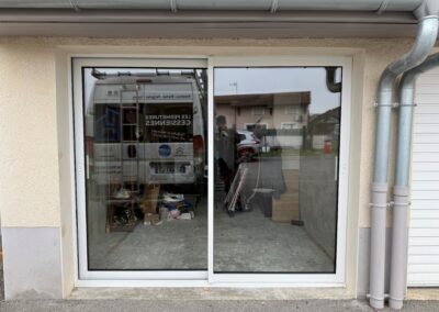 Coulissant double vantaux, Blanc RAL 9016 Mat & Structuré